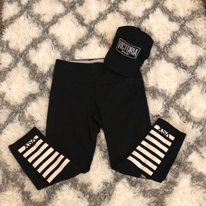 Knockout Capri workout legging with hat